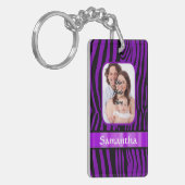 Paarse zebraprint sleutelhanger (Voorkant Links)