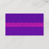 Paarse zebraprint visitekaartje (Achterkant)