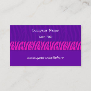 Paarse zebraprint visitekaartje