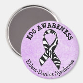 Paarse Zebras EDS Ehlers-Danlos syndroom Magnet (Voorkant / Achterkant)