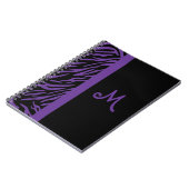 Paarse Zebrastreep Monogram Notitieboek (Linkerzijde)
