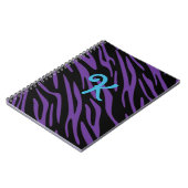 Paarse Zebrastreep Monogram Notitieboek (Linkerzijde)