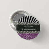 Paarse Zebrastripes Ronde Button 3,2 Cm (Voorkant /achterkant)