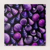 Paarse zee schelpen marien legpuzzel (Verticaal)