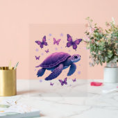 Paarse - Zee Turtle Butterfly T-shirt Acryl Bord (Huwelijk)