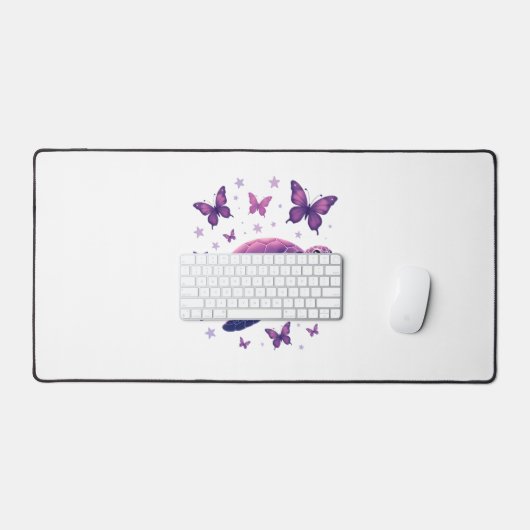 Paarse - Zee Turtle Butterfly T-shirt Bureaumat (Keyboard & Muis)