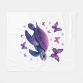 Paarse - Zee Turtle Butterfly T-shirt Fleece Deken (Voorkant (Horizontaal))
