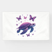 Paarse - Zee Turtle Butterfly T-shirt Spandoek (Horizontaal)