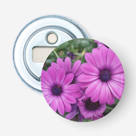 Paarse zeeduivel button flesopener (Voorkant)