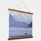 Paarse zeegezicht hangend wandkleed (Gebogen)