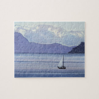 Paarse zeegezicht legpuzzel