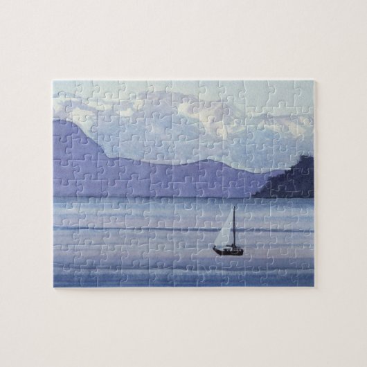 Paarse zeegezicht legpuzzel (Horizontaal)