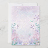 Paarse Zeemeermin 1e Verjaardag Oneder het Zee Fee Kaart (Achterkant)