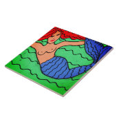 Paarse Zeemeermin Abstract Digitaal Schilderen Tegeltje (Zijkant)