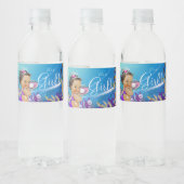 Paarse Zeemeermin Babyshower Waterfles Labels Etiket (Flessen)