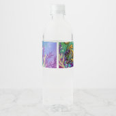 Paarse Zeemeermin Babyshower Waterfles Labels Etiket (Achterkant)