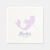 Paarse Zeemeermin Beach Birthday Party Custom Servetten (Voorkant)