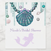 Paarse Zeemeermin Beach Bling Party Aangepast wijn Wijn Etiket (Enkel label)