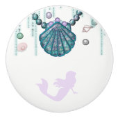 Paarse Zeemeermin Beach Bling Zee Juwelen Glam Aan Keramische Knop (Voorkant)