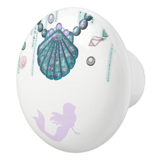 Paarse Zeemeermin Beach Bling Zee Juwelen Glam Aan Keramische Knop (Rechts)