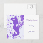 paarse zeemeermin briefkaart (Voorkant / Achterkant)