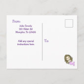  Paarse Zeemeermin Briefkaart Verjaardagsuitnodigi (Achterkant)