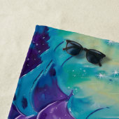 Paarse Zeemeermin Custom Strandlaken (In situ)