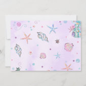 Paarse Zeemeermin Duik in Vijf 5e Verjaardag Foto Kaart (Achterkant)