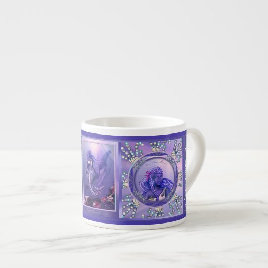 Paarse zeemeermin espresso - beker espresso kop (Voorkant rechts)