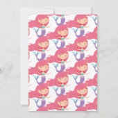 Paarse Zeemeermin Feest Roze Uitnodiging (Achterkant)