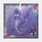 Paarse zeemeermin glas ornament (Voorkant)