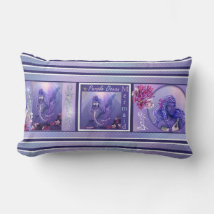 Paarse zeemeermin gooit kussen