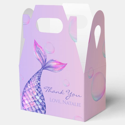 Paarse zeemeermin gunstbox bedankdoosjes (Geopend)