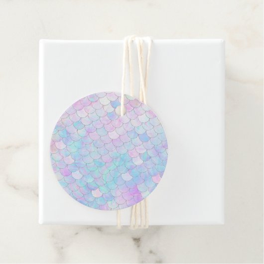 Paarse zeemeermin iriserend holografisch bedankjes labels (In situ)