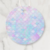 Paarse zeemeermin iriserend holografisch bedankjes labels (Voorkant)