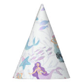 Paarse zeemeermin jarig feesthoedjes (Links)