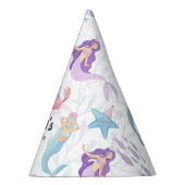 Paarse zeemeermin jarig feesthoedjes (Rechts)