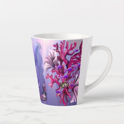 Paarse zeemeermin latte mok (Rechts)