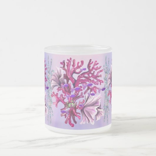 Paarse zeemeermin matglas koffiemok (Center)