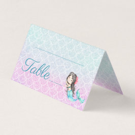 Paarse Zeemeermin Meisje Baby shower Tafelnummer