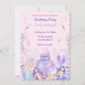 Paarse Zeemeermin Onder het Zee Verjaardag Kaart (Voorkant)