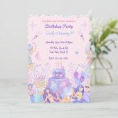 Paarse Zeemeermin Onder het Zee Verjaardag Kaart (Staand voorkant)