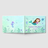Paarse zeemeermin onder het Zeeen Baby shower Gastenboek (Volledig)
