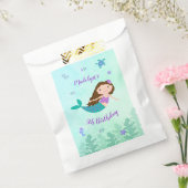 Paarse zeemeermin onder Zee van de geboorte Bedankzakje (Gezegeld)