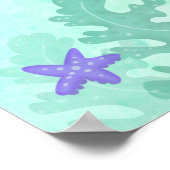 Paarse zeemeermin onder Zee van de geboorte Poster (Hoek)