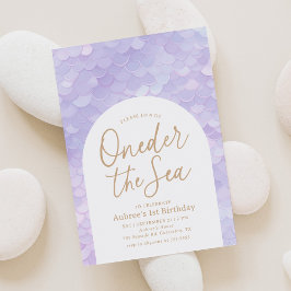 Paarse Zeemeermin Oneder het Zee 1e Verjaardagsfee Kaart