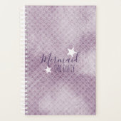 Paarse zeemeermin op dienst Weekly Monthly Planner (Voorkant)