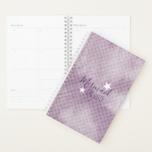 Paarse Zeemeermin Op Dienst Wekelijkse Maandelijks Planner