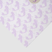 Paarse Zeemeermin Op Maat Gemaakte Monogram Feest Tissuepapier (Detail)