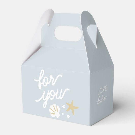 Paarse zeemeermin partij zeeschelpen gepersonalise bedankdoosjes (Achterkant)